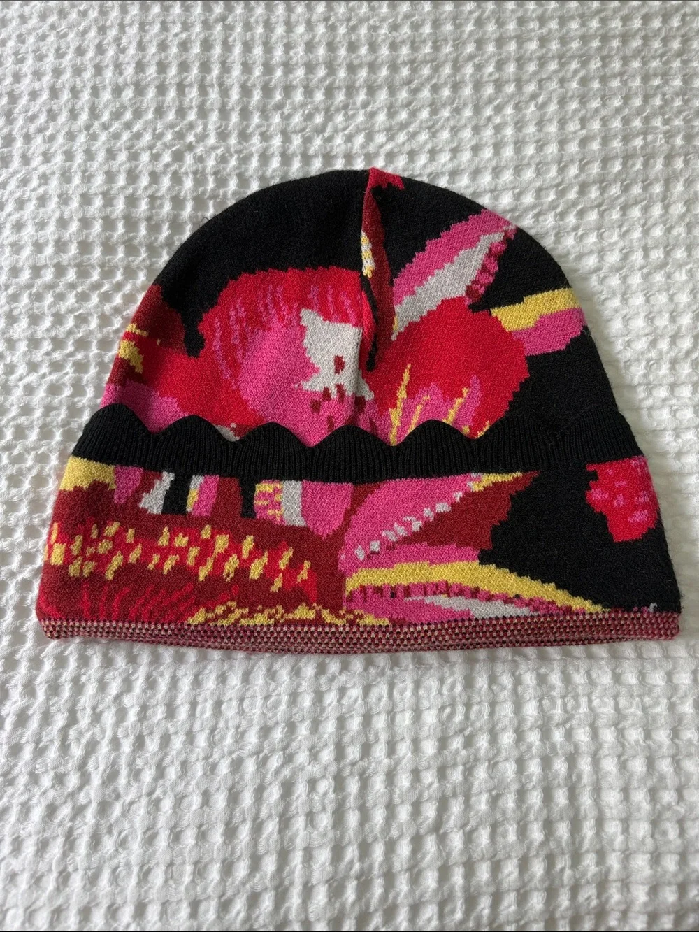 FARM Rio x Anthropologie Printed Beanie in Pink Floral